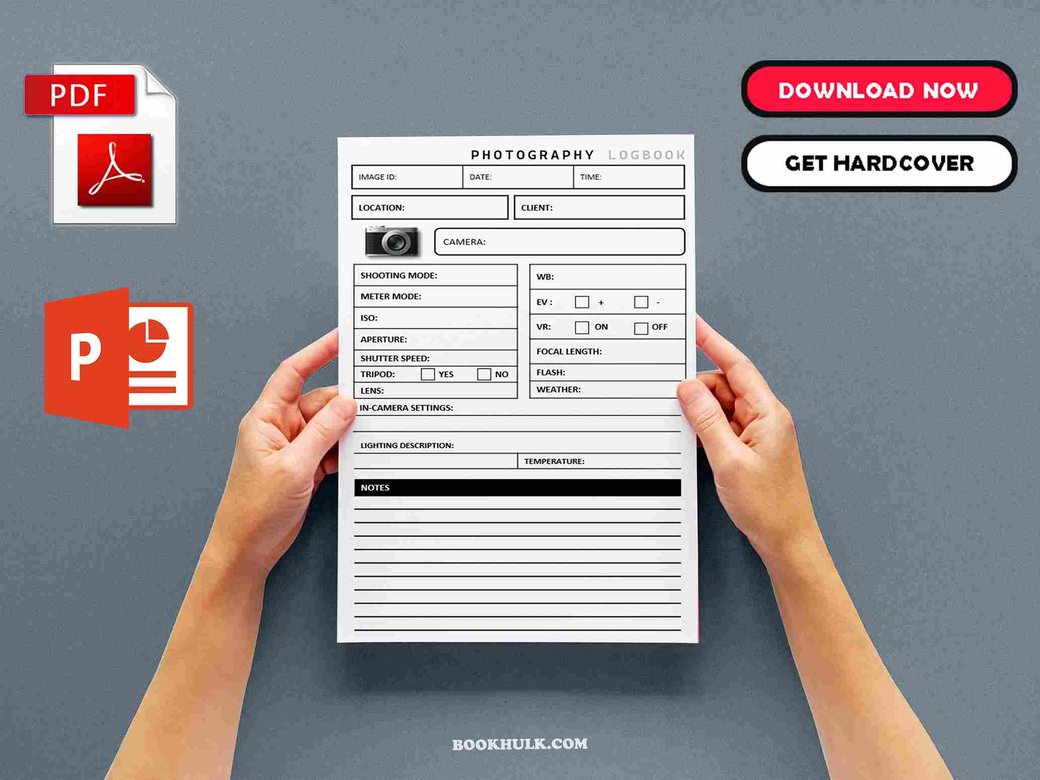 Printable Photography Log Book Template